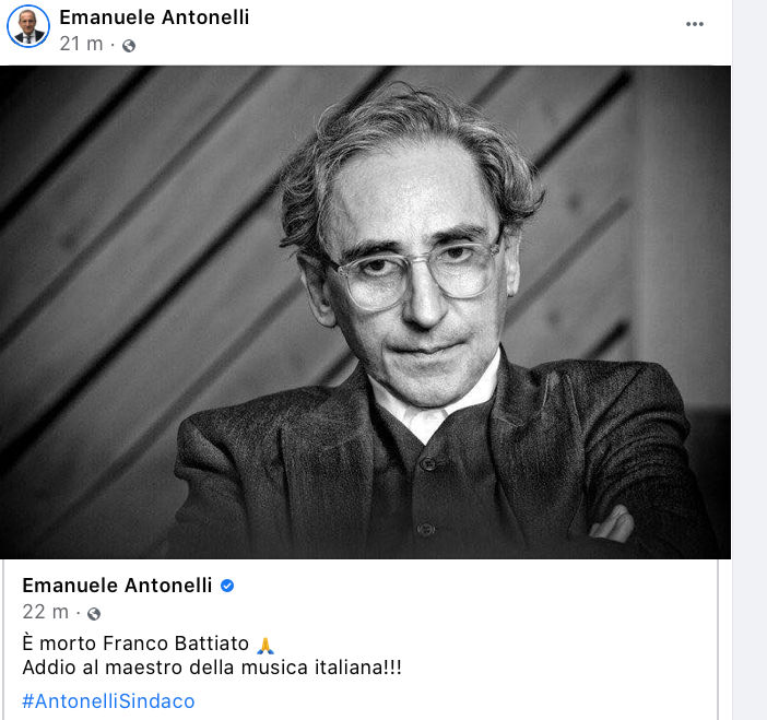 L'omaggio del sindaco di Busto a Battiato