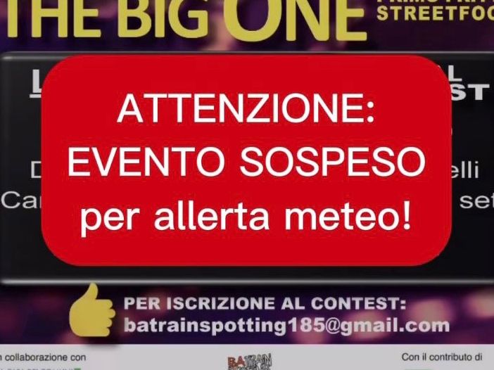 &quot;The Big One&quot; rimandato per allerta meteo