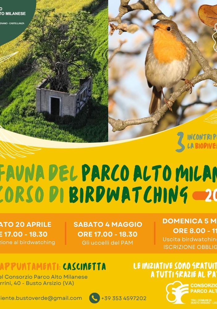 Corso di Birdwatching alla scoperta della fauna alata del Pam