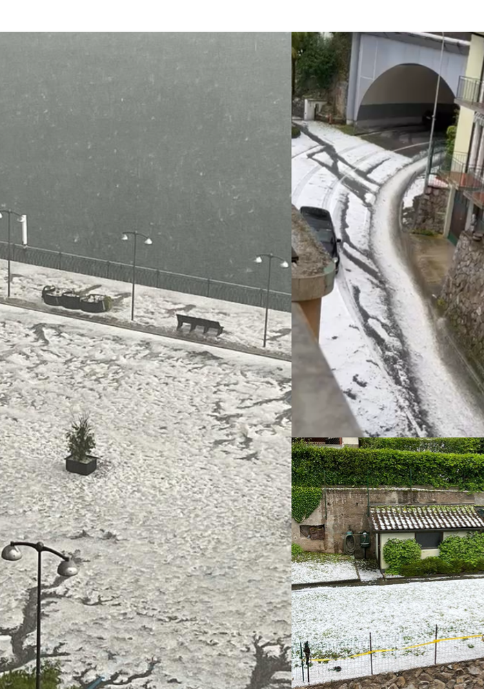 A Campione grandine e acqua impressionanti - foto per cortesia di Vittore De Carli