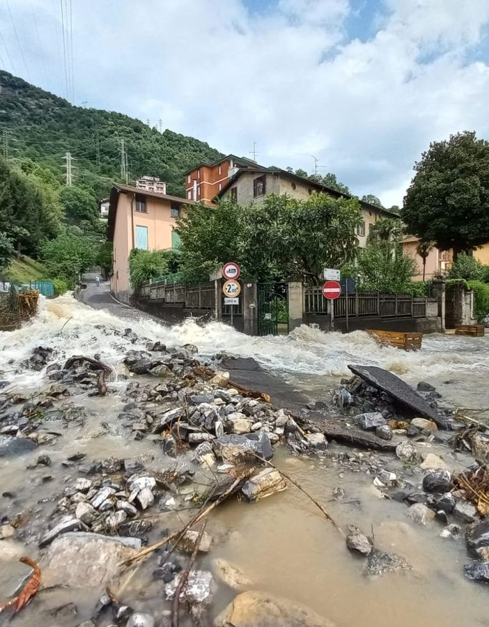 Una delle immagini di devastazione postata dal sindaco di Cernobbio Matteo Monti