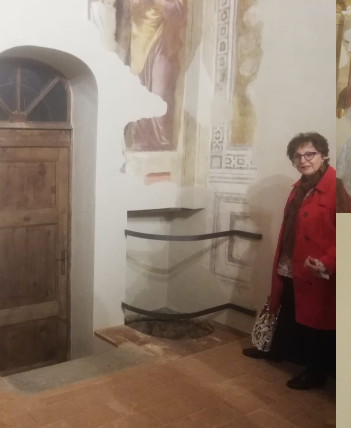 Ginetto Grilli guida nella Chiesa, la gente accorre per concerto e affreschi. La vicesindaco Maffioli