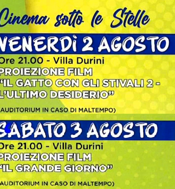 Gorla Minore: al parco di Villa Durini parte il “Cinema sotto le stelle”