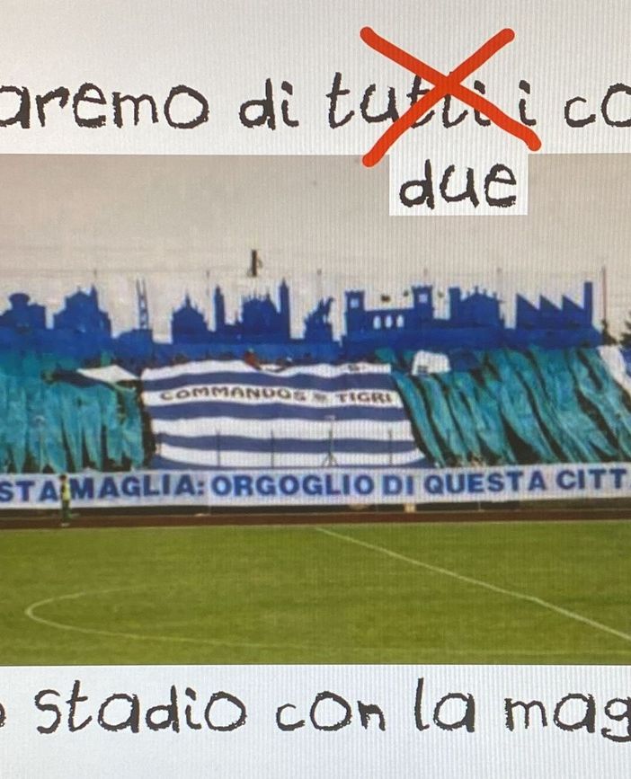 «Ne faremo di due colori». L'invito al pubblico della Pro Patria