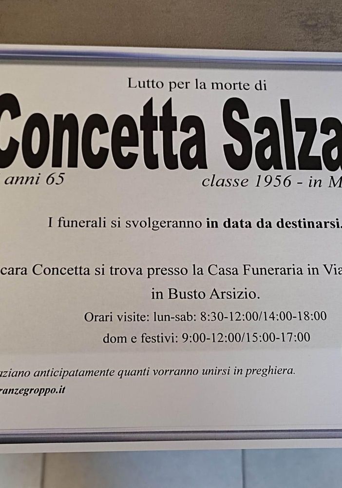 L'addio alla sua Concetta: l'ex sindaco Migliarino ringrazia per l'affetto e la vicinanza