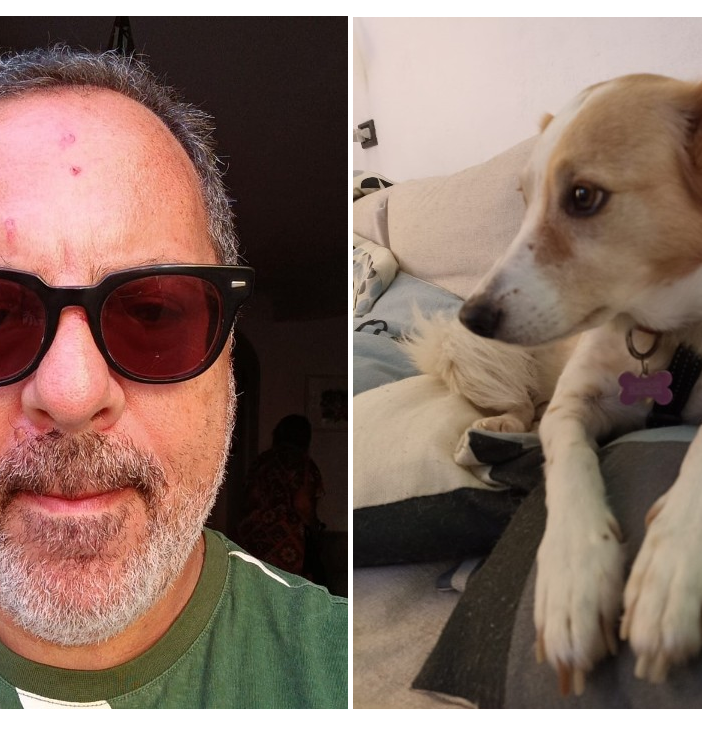 Antonio Corrado e la sua cagnolina Bimba
