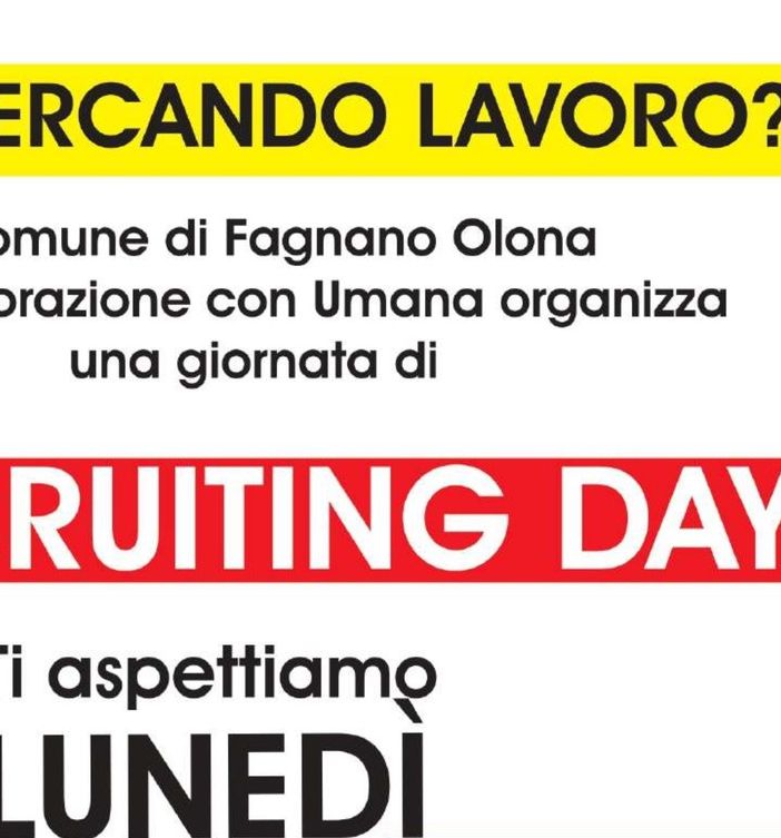 Giovani e non solo: a Fagnano il Comune &quot;convoca&quot; per aiutare a trovare un lavoro