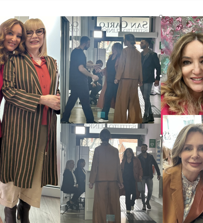 Il corto girato al San Carlo. A sinistra Manuela Carnini con Didi Leoni, a destra con Sara Tosi e Annamaria Malipiero