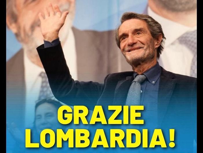 La foto postata sui social da Attilio Fontana per ringraziare gli elettori