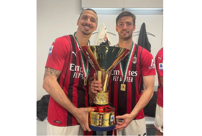 Gabbia con Ibrahimovic (foto dal profilo Instagram del giovane difensore)