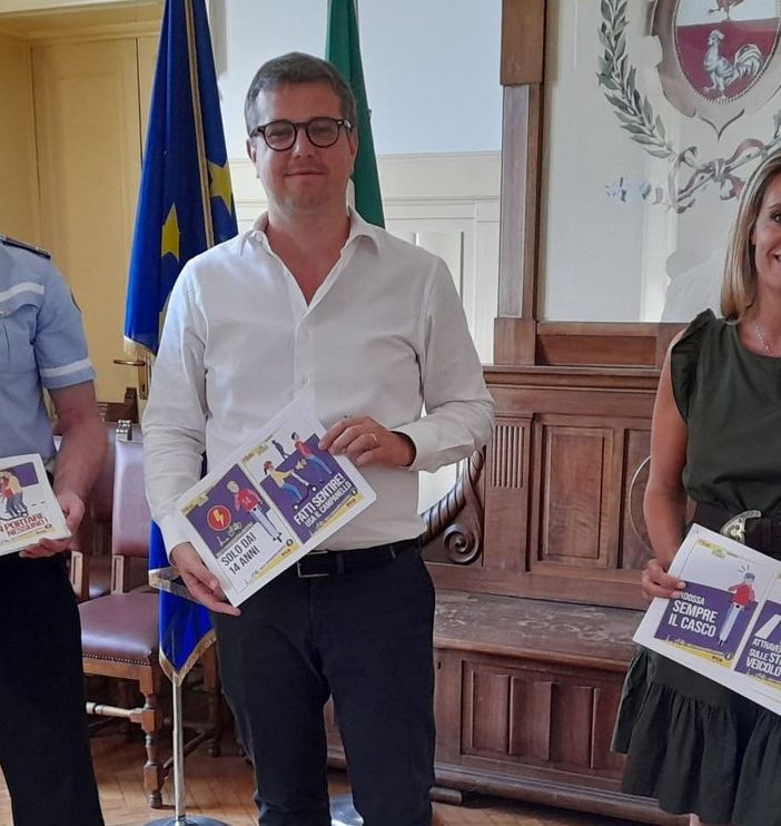 La presentazione della campagna per un uso responsabile dei monopattini