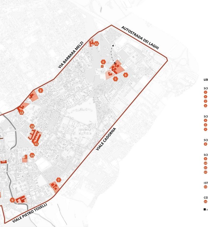 L’area bersaglio della proposta “La Scuola si fa città”