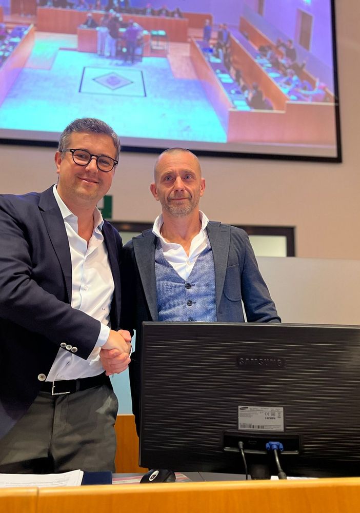 Andrea Cassani e Marco Colombo in aula consiliare