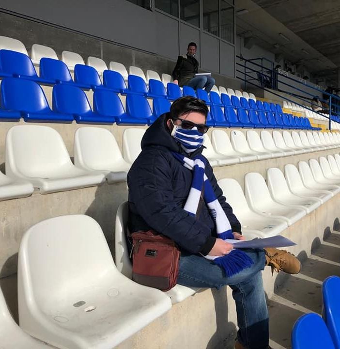 Daniele De Grandis, in tribuna allo stadio Speroni: ora sogna di tornare insieme a tutti gli amici