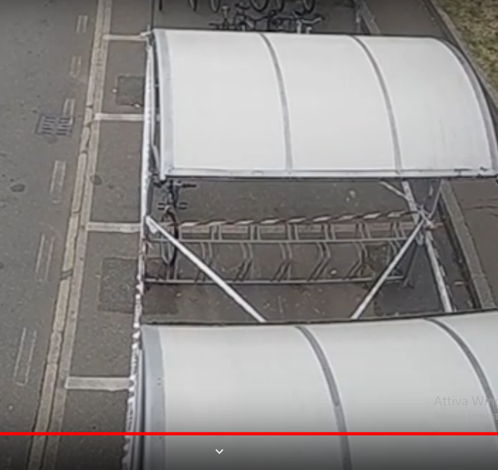 L'inquadratura delle videocamera puntata sulle rastrelliere