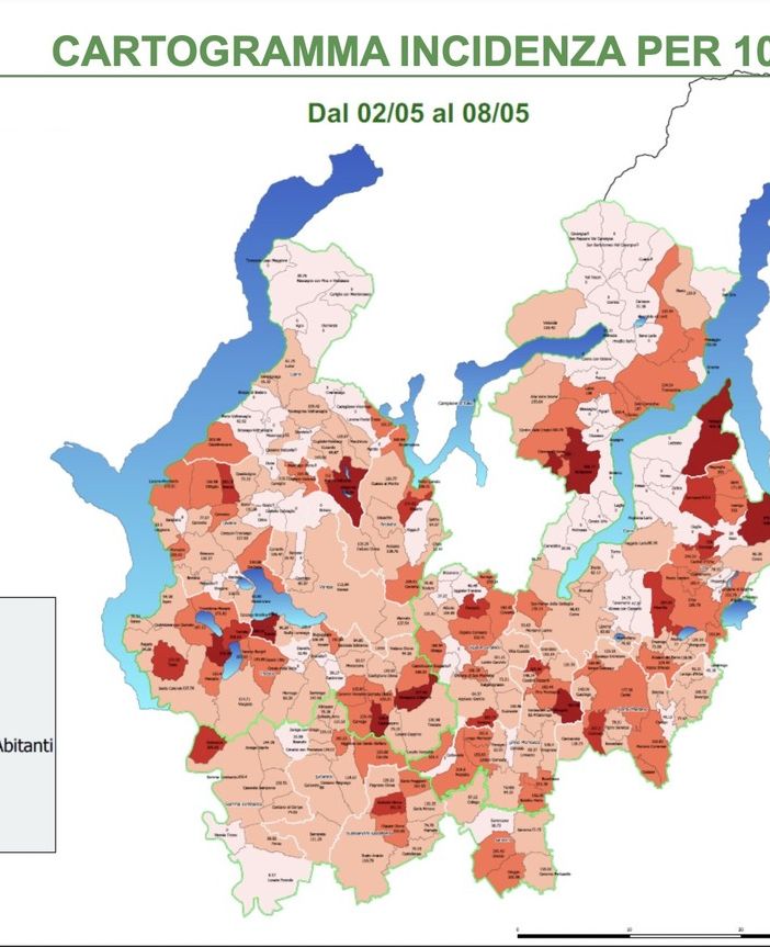 La mappa del Coronavirus nel Varesotto: calano ancora Varese, Gallarate e Busto. Nella zona di Malpensa l'incidenza più bassa