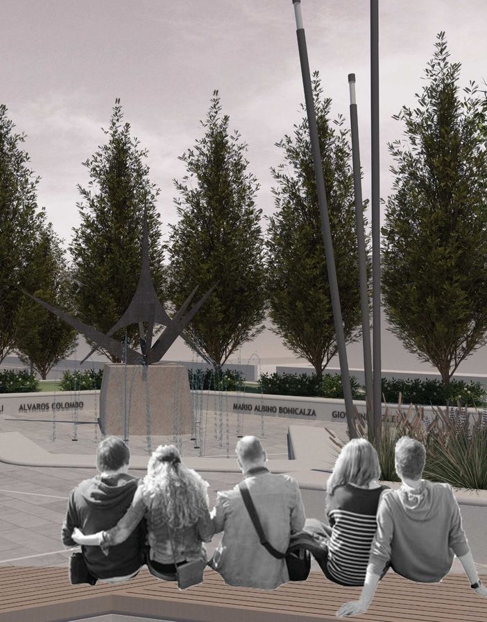 Rendering sulla possibile, futura piazza XXV Aprile
