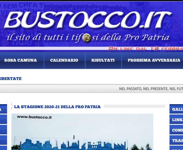 Il sito del bustocco.it luogo di incontro tra i tifosi e storia compie 19 anni