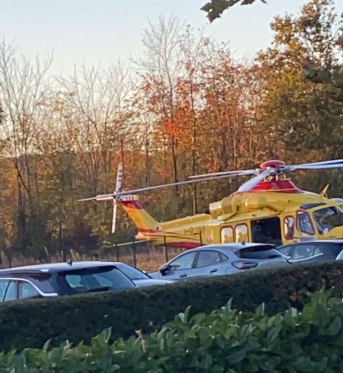 L'elisoccorso fuori dallo stabilimento