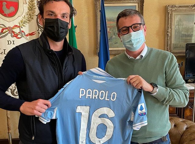 Marco Parolo dal sindaco di Gallarate, Andrea Cassani