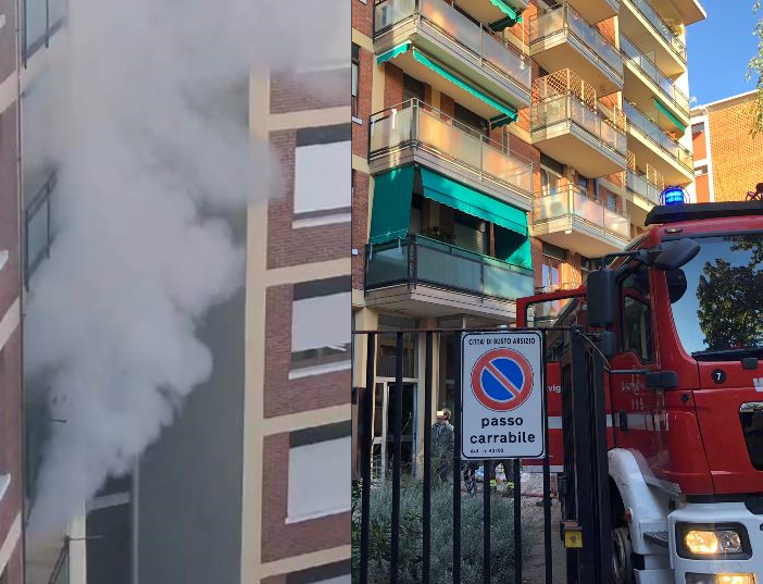 VIDEO. Busto, fiamme dalla cucina: i condomini evacuano la palazzina