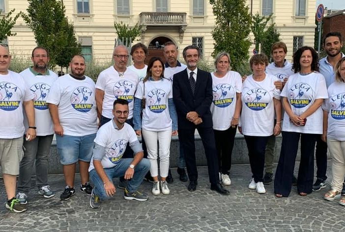 Il gazebo della Lega sabato 24 luglio a Busto