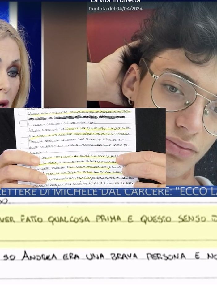 Le due lettere di Michele: «Aiutate a trovare l'arma del delitto. Andrea non si meritava questo»