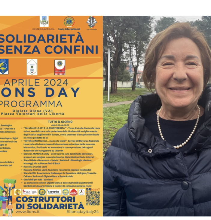 La locandina dell'iniziativa Lions che richiama le associazioni e Maria Iannone