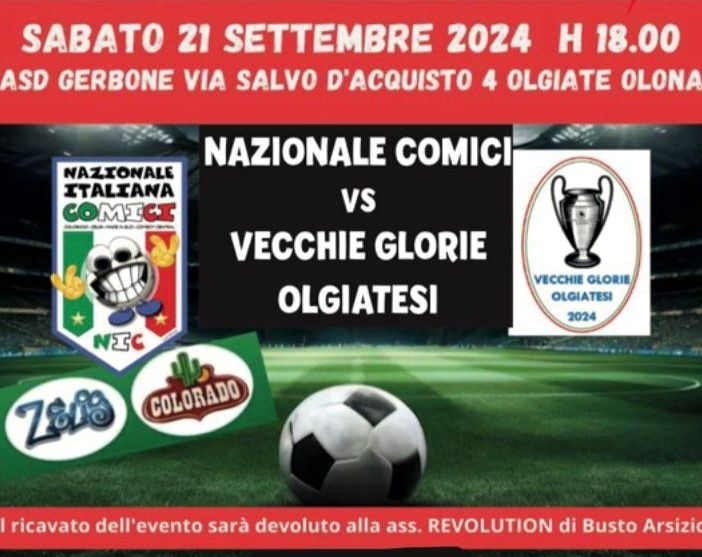 Olgiate ha la sua “partita del cuore”: Nazionale Comici contro “vecchie glorie”