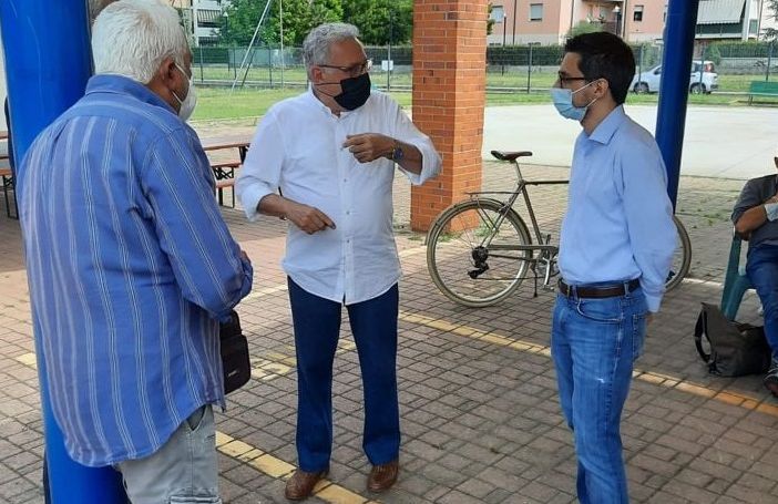 Il tour elettorale di Maggioni ieri a Borsano