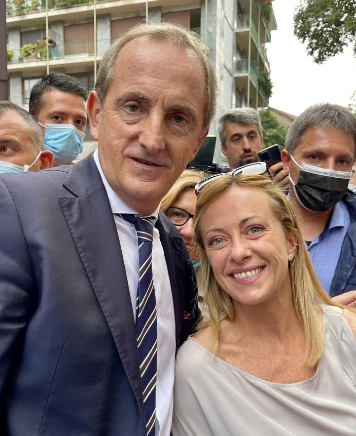 Giorgia Meloni con Emanuele Antonelli
