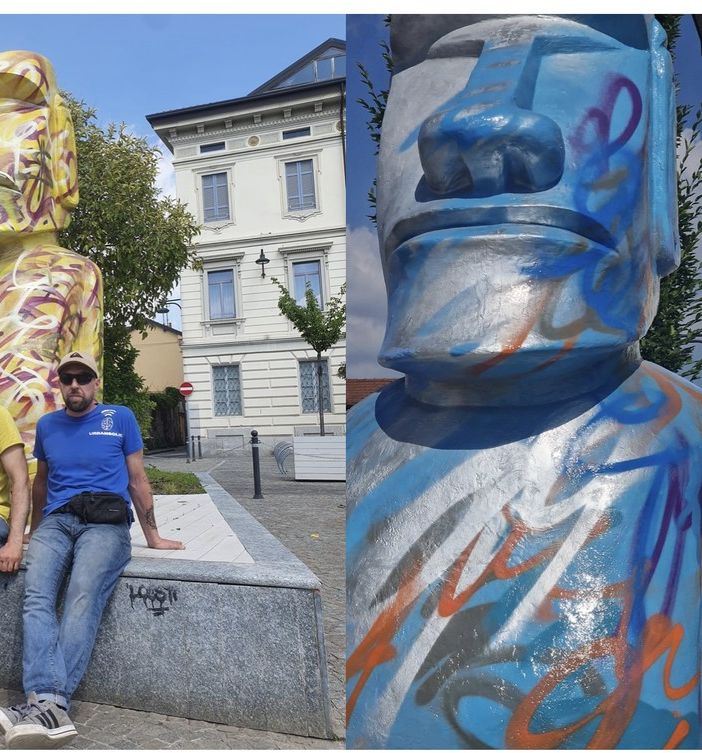 VIDEO. Svettano a Busto i quattro Moai degli Urbansolid