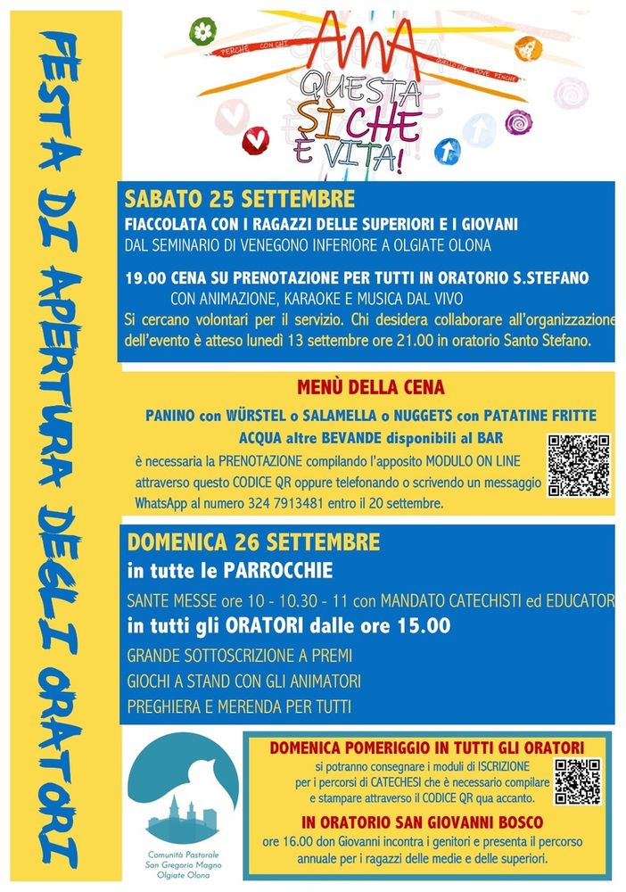 Olgiate, tre oratori in festa