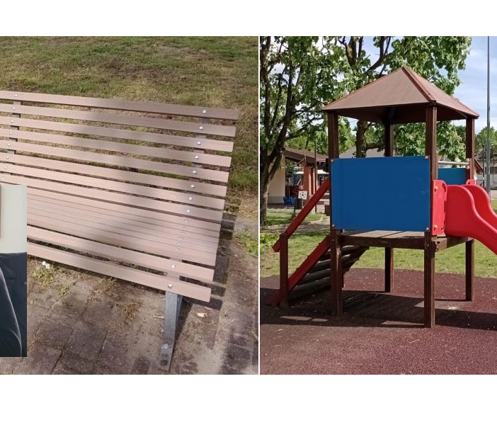 Restyling per panchine e scivolo al Campone di Borsano: «Fiducioso che verranno usati con cura»