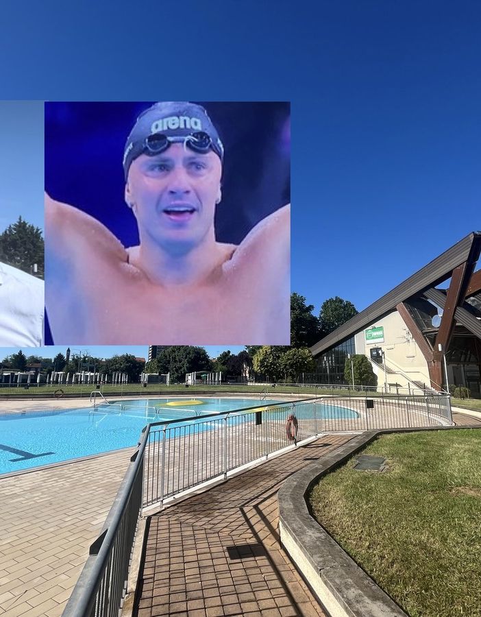 La piscina Manara Sartori riaperta, a lato Melzi e Martinenghi