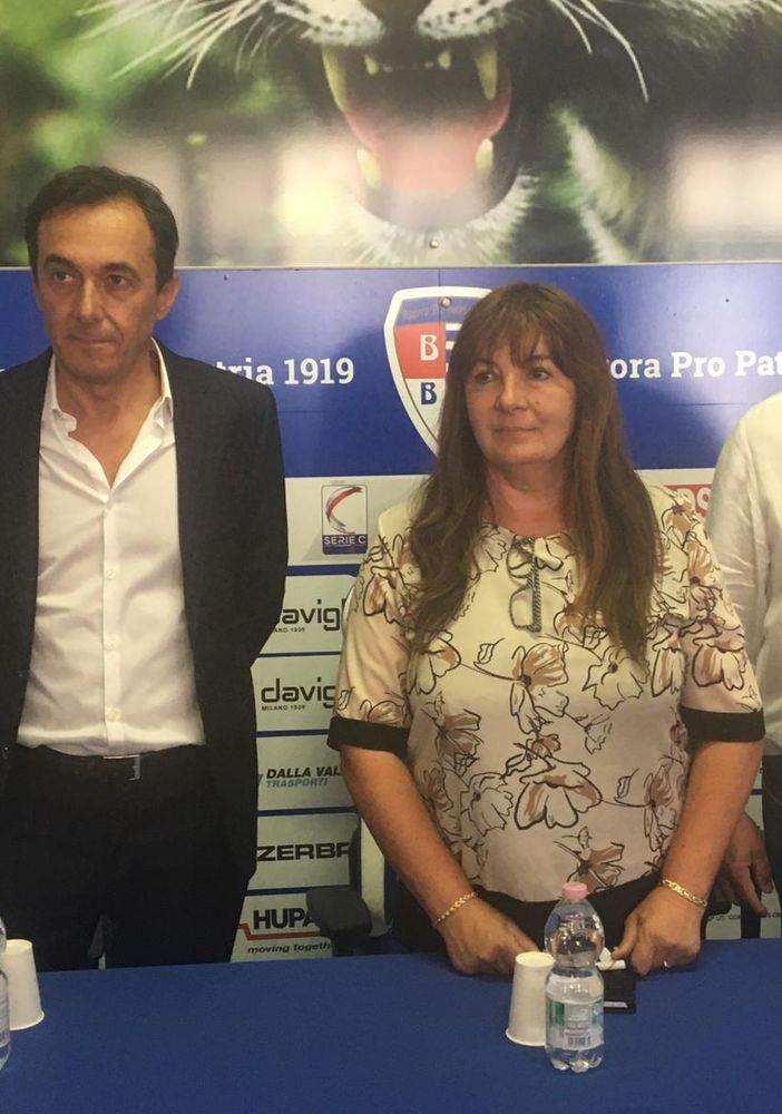 Luca Prina, Patrizia Testa e Sandro Turotti nella sala stampa della Pro
