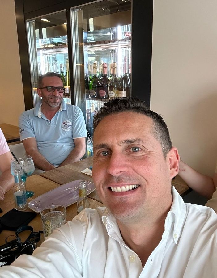 In primo piano Premazzi. Dietro, da sinistra, Longhini, Barcaro e Marchesi
