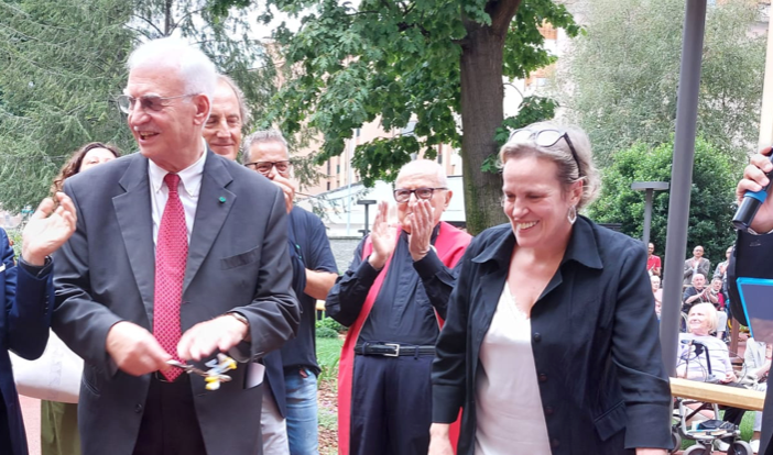L'inaugurazione del giardino quest'estate, quando la Provvidenza ha riaperto le porte alla città per l'inaugurazione