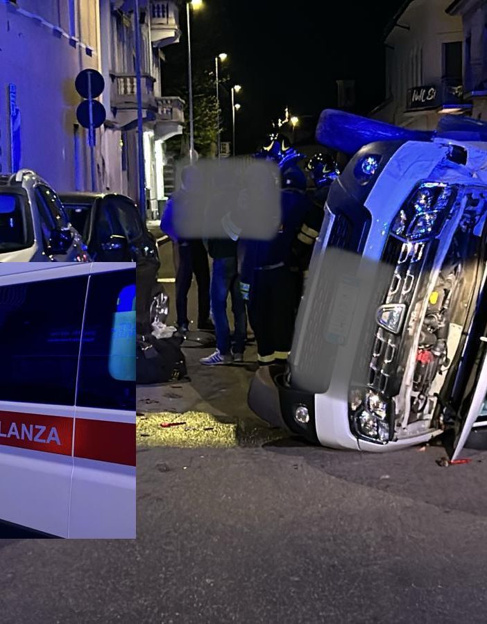 Auto si ribalta, paura a Busto Arsizio