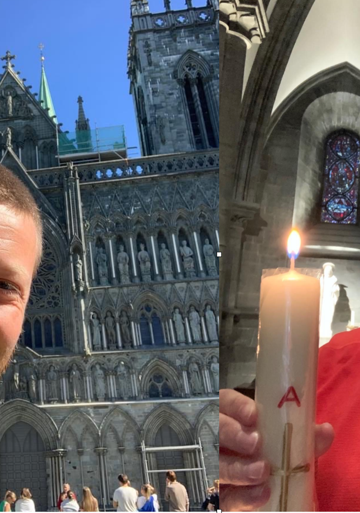 Don David all'arrivo dal santo re Olaf