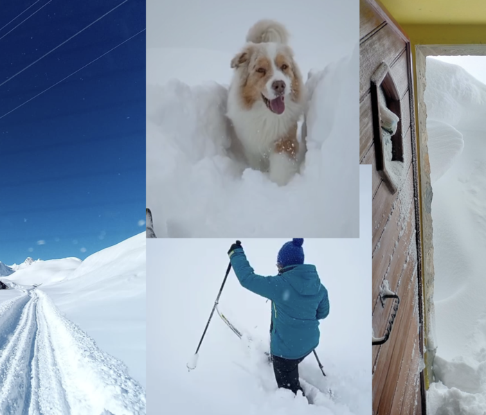 L'effetto della nevicata e il ritorno al sereno. Immagini per cortesia del rifugio e del Cai di Busto