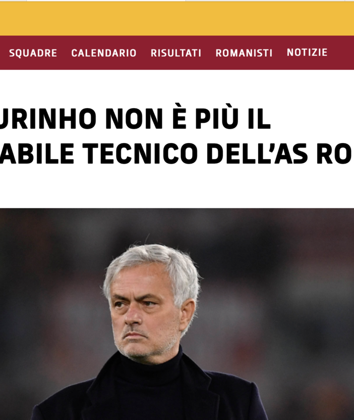 Mourinho esonerato dalla Roma