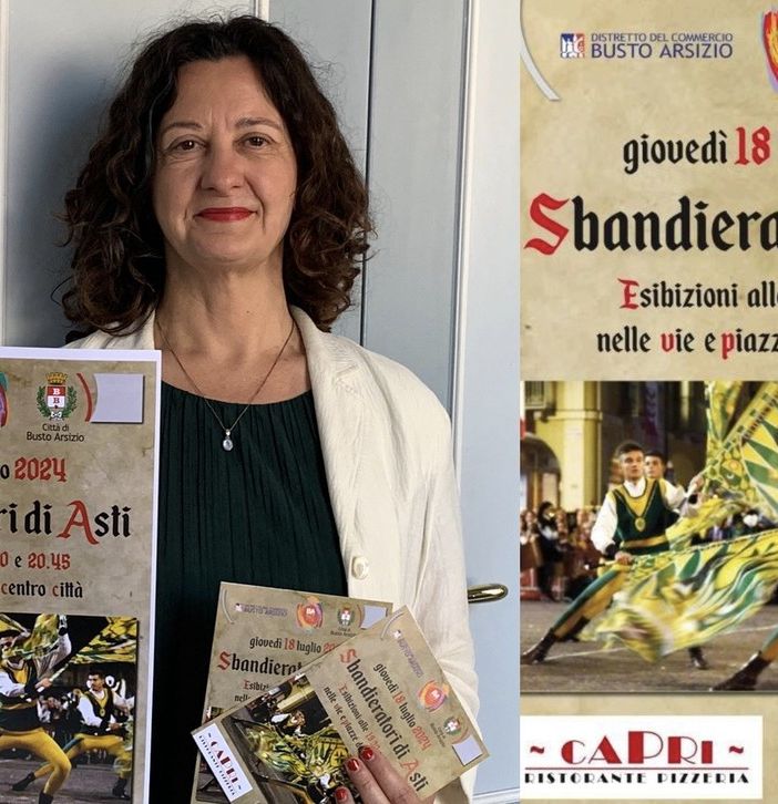 La vicesindaco Maffioli con la locandina