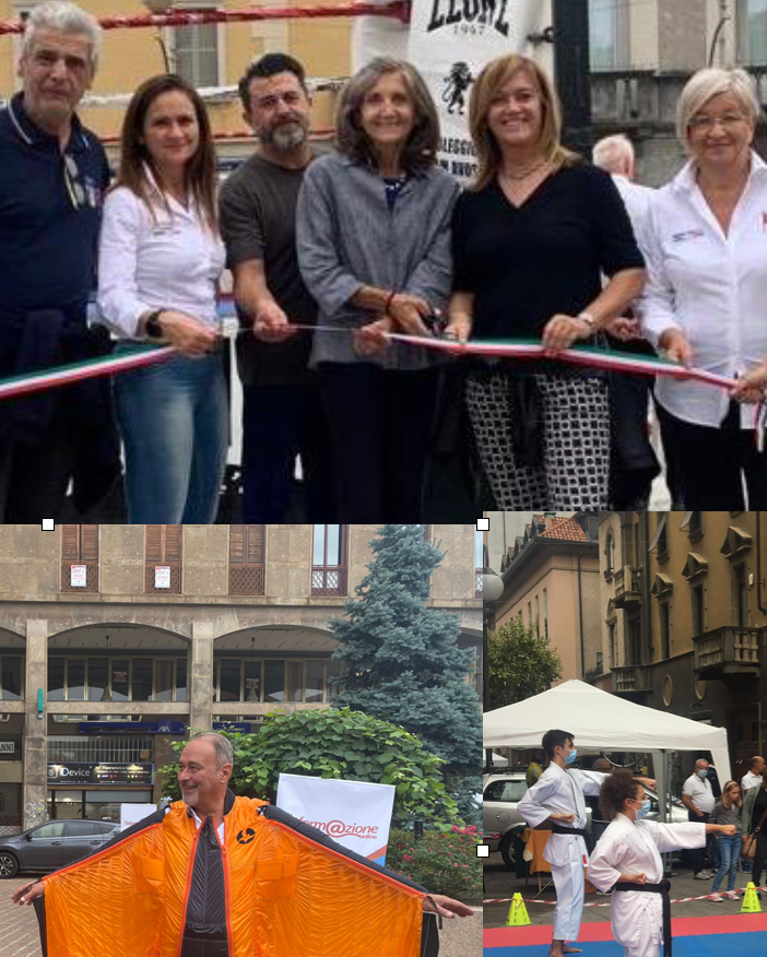 L'inaugurazione, la presentazione di Marco Milanese e una delle dimostrazioni a Busto