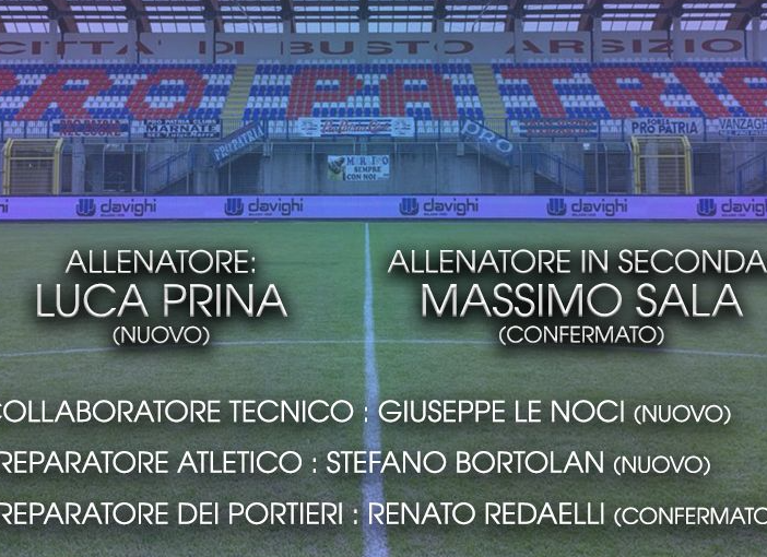 Il quadro dello staff tecnico biancoblù