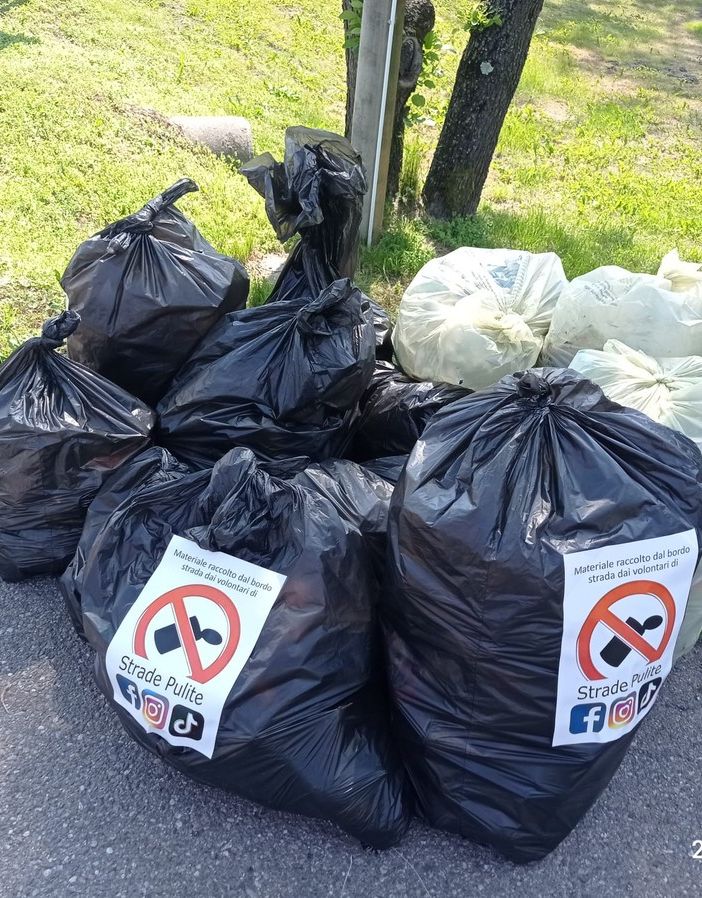 Materiale recuperato a Gallarate - foto dal profilo Facebook di Strade Pulite