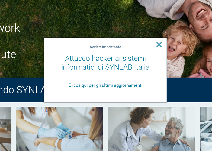 Attacco hacker ai sistemi informatici di Synlab Italia