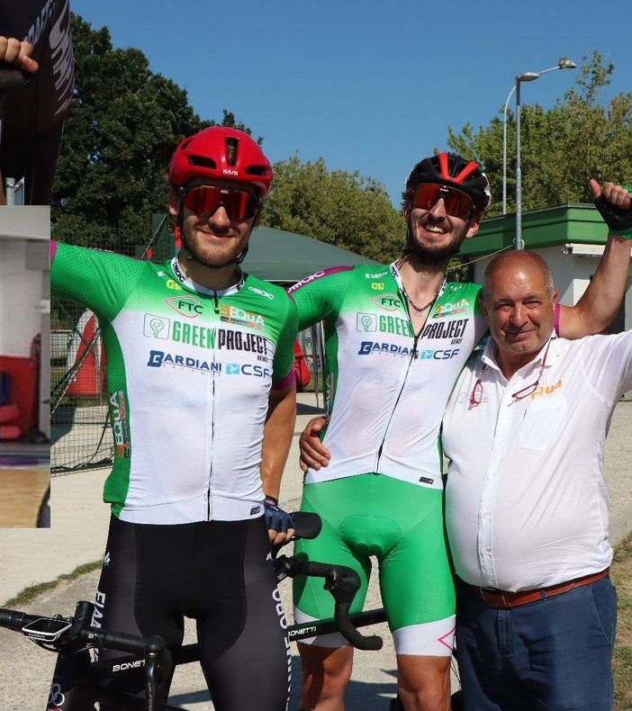 Il presidente Spada con Bernard e Plebani. Nel riquadro, Bof