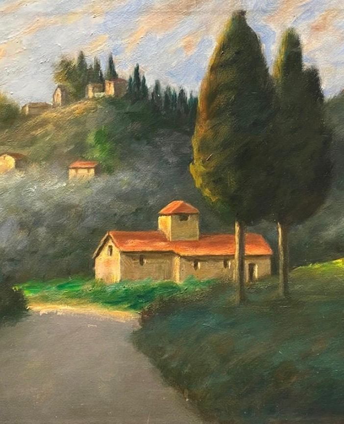 Paesaggio Chiantigiano, Nino Tirinnanzi, olio su cartone, 49,9 x 69,6, 1988