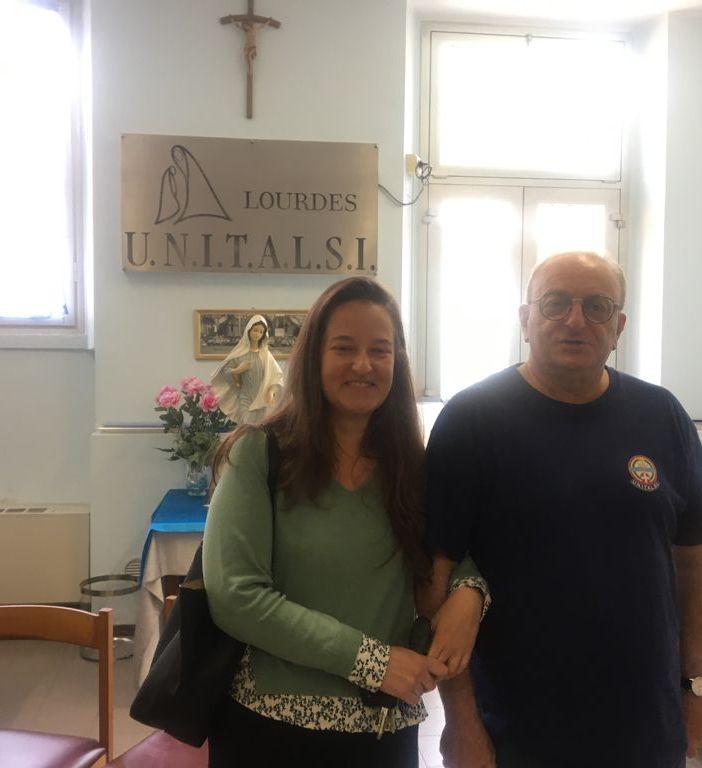 Sara Ugazio e Nicola Ruggiero nella sede Unitalsi di Busto